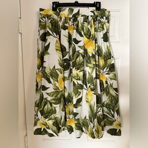 H&M Lemon Print Full Skirt